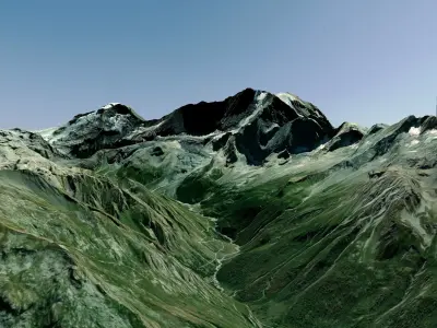 Mountain landscape Grand Casse Savoie France 3D model