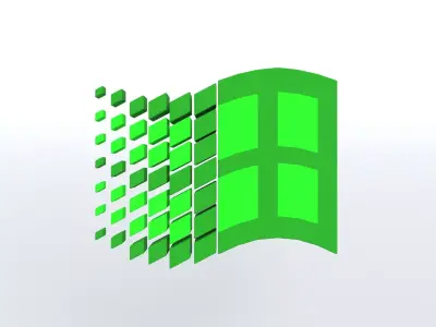 Windows 95 Logo v1 004 Free low-poly 3D model