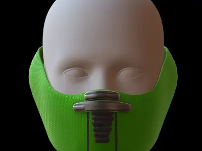 Gas mask helmet 3d model scifi Low-poly  Low-poly 3D model