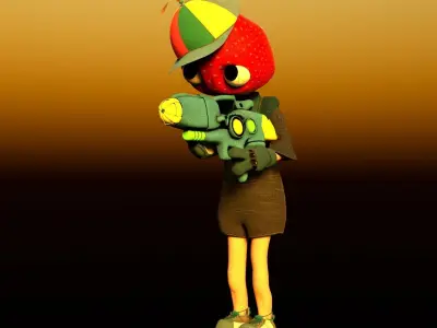 Strawberry Kid Low-poly 3D model
