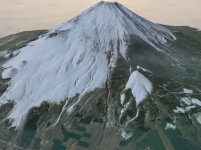 Mt Fuji realistic terrain model 3D model