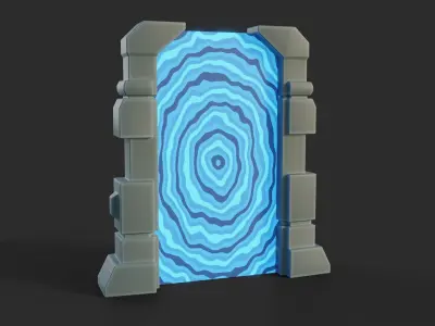 Cartoon Portals Collection Low-poly 3D model