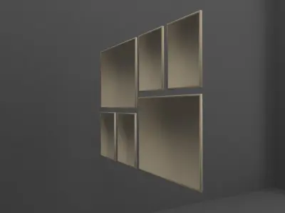 Frame Set of windows Low-poly 3D model