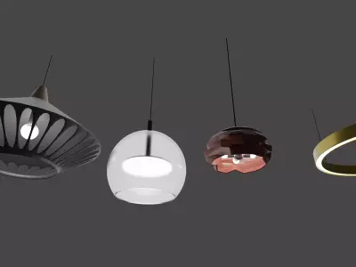 Minimalistic lamps set Free 3D model
