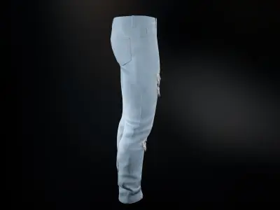 Ripped Jeans Low-poly 3D model