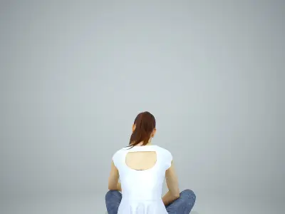 Casual Woman Sitting on the Floor CWom0311-HD2-O01P01-S 3D model