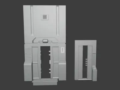 Sci-fi door 2 type 3D model