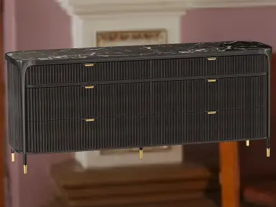 Isla Six Drawer Dresser 3D model
