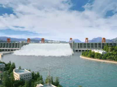 Three Gorges Dam  Three Gorges Hydroelectric Power Station 3D model