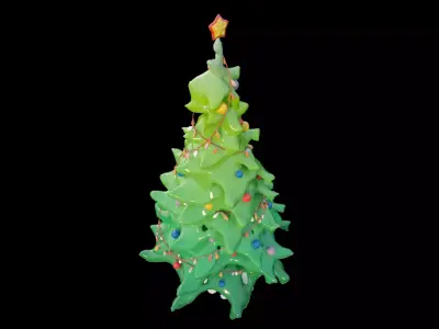 Christmas tree stylized low-poly free  Free low-poly 3D model
