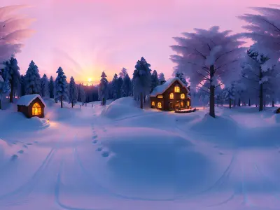 HDRI Winter Fairytale Panoramas Low-poly 3D model