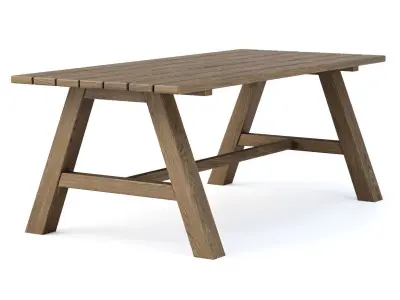 Nia Wooden Dining Table by Bpoint Design  Low-poly 3D model