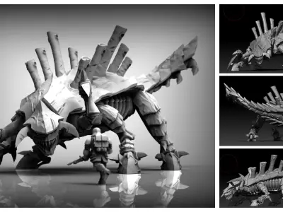 Ankylofex creature with claws 3D print model
