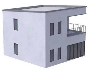 Modern House Low-poly 3D model 11