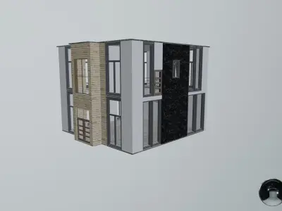 Modern Home With Interior Low Poly  3D model