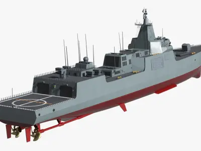  Modern Naval Destroyer Ship 