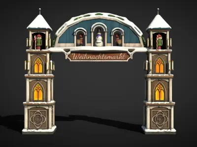 German christmas market gate 3D model