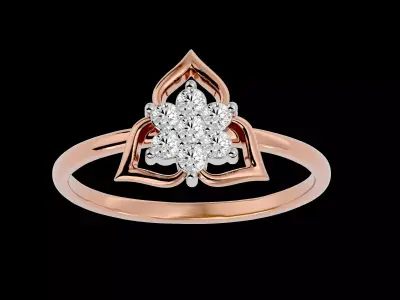 Light Minimalist Diamond Ring Earrings Pendant Set 3D print model