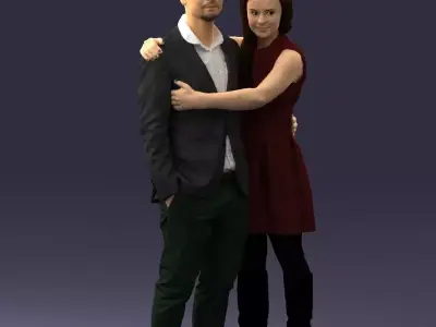 000346 Couple in Casual Outfit 3D model