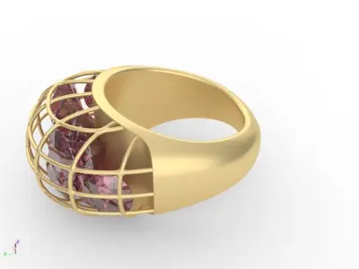 Diamonds in a Cage Ring Anello Gabbia  3D print model