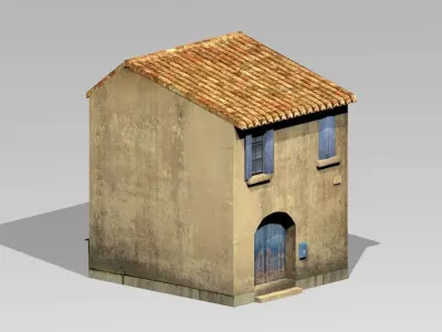 2 storey Italian residential building  Low-poly 3D model