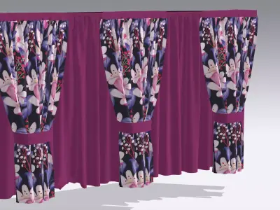 Curtain Low-poly 3D model