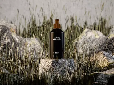 Luxury Beauty Bottle 3D Mockup Low-poly 3D model