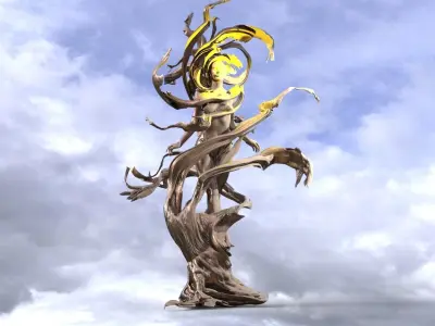 Winter earth figure statue 3D model