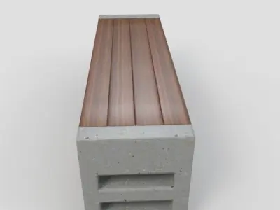 Outdoor Bench-3 3D model