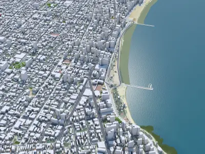 Fortaleza Downtown Brazil Low-poly 3D model