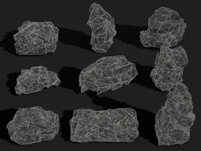 Mountain cliff Rocks - PBR Pack 08 Low-poly 3D model
