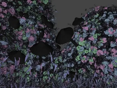 Mushroom Road Scene Low-poly 3D model