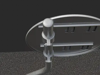 Tokyo Road Sign  Cycle Low-poly 3D model