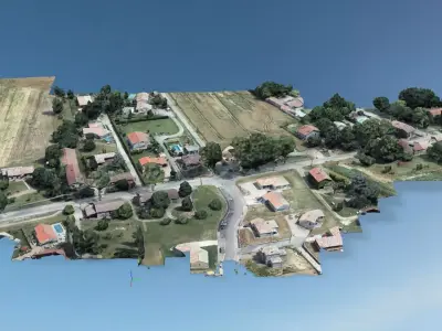 Village French 3D - Villeneuve-les-Bouloc 3D model