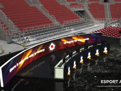 Esport event arena - interior - low poly AR VR Low-poly 3D model