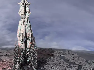 Skeleton Tower Sci fi 3D model