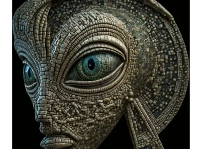 Ancient fantasy alien creature mosaic decoration starter kit 3D Model Pack