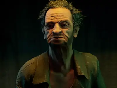 Crazy Old Man Low-poly 3D model