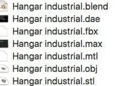 3D Hangar industrial 3D model