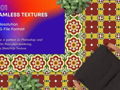 130 PBR Materials and substance asset of Athangudi Tile Texture