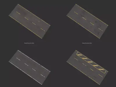 Street Builder Set Low-poly 3D model