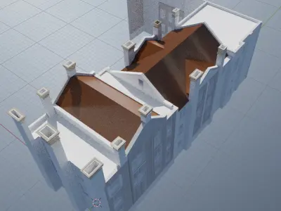 Facade of an educational building 3D model