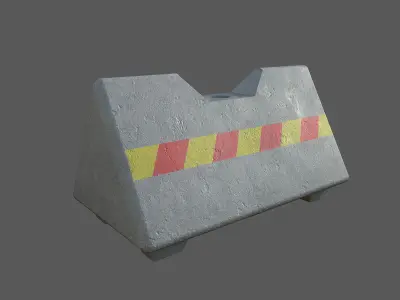 Jersey barrier Low-poly 3D model
