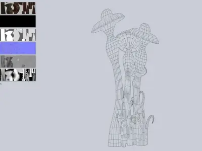 Fantasy plant Low-poly 3D model