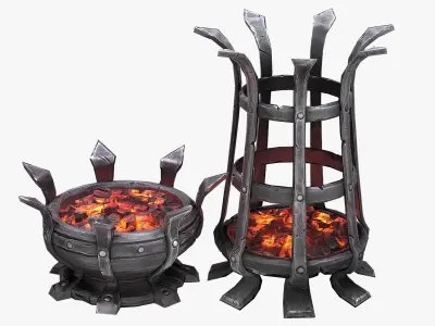  Brazier lighting pack Low-poly 3D model