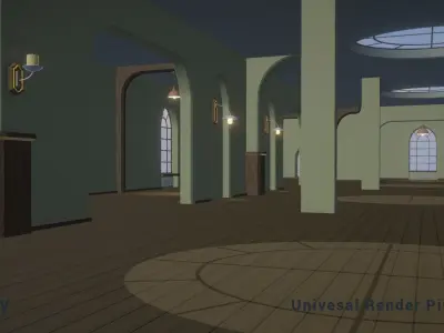 Modular Open Space 01 Unity Asset Low-poly 3D model