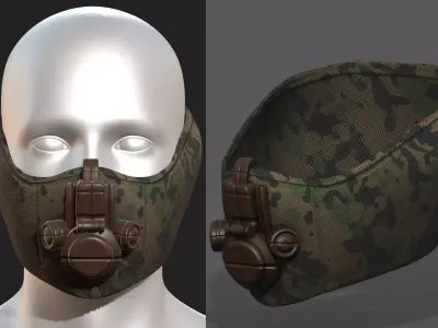 Gas mask respirator scifi futuristic 3d  Low-poly 3D model