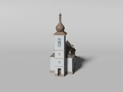 Rural Bavarian church building 3D model