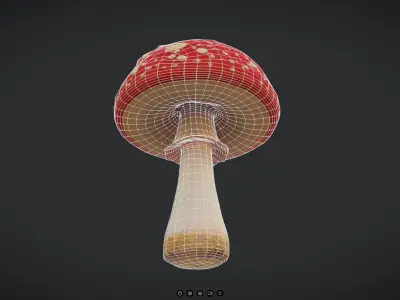 Fly Agaric Low-poly 3D model