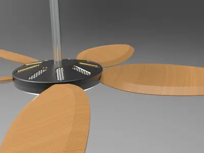 Modern wood ceiling fan 3D model